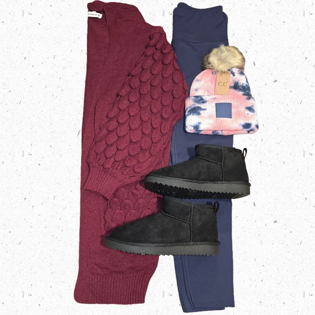 Cozy Pocket Cardigan - Maroon selected product image